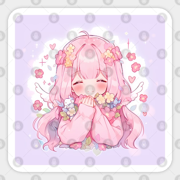 lovely angel girl Sticker by WabiSabi Wonders